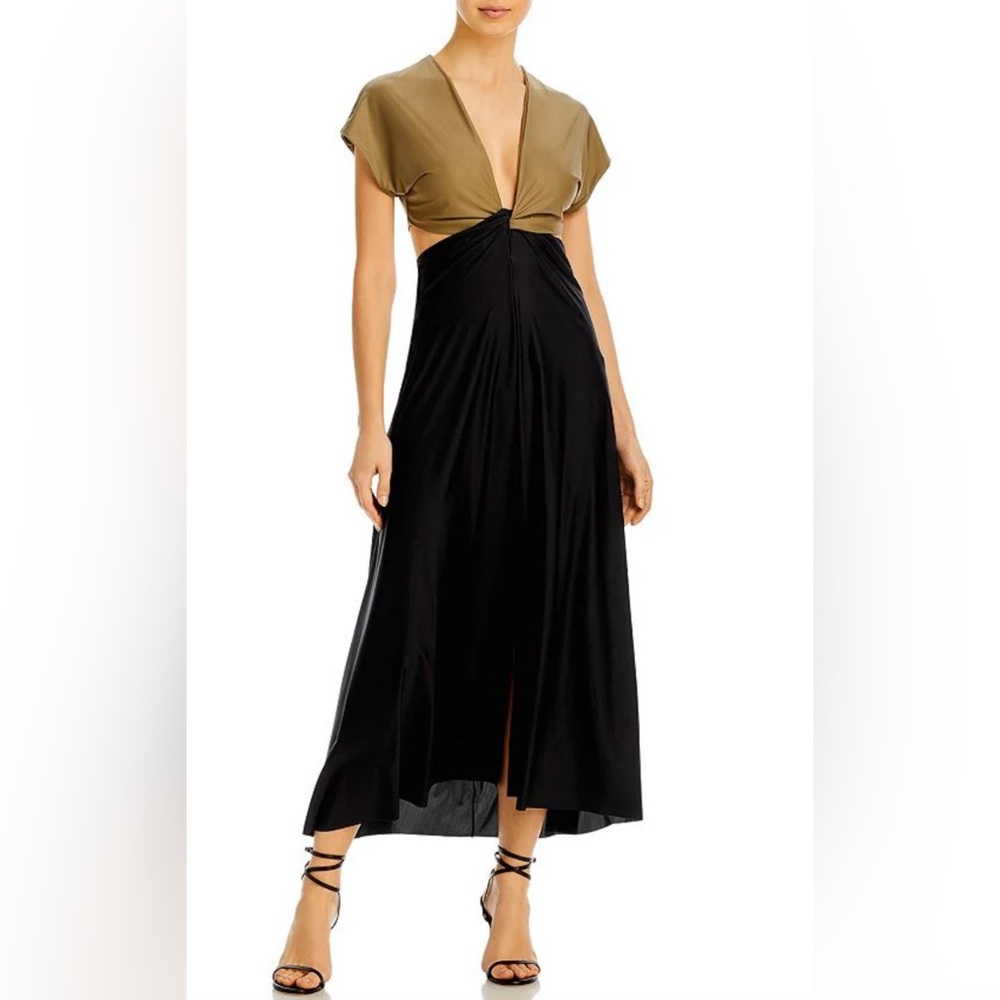Vix Paula Hermanny Loop Midi Cover Up Black Olive Green Beach Pool Dress
